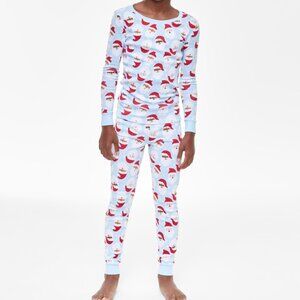 #938 Holiday Lane Little & Big Kids Santa Cotton Snug Fit Matching  Pajamas Set